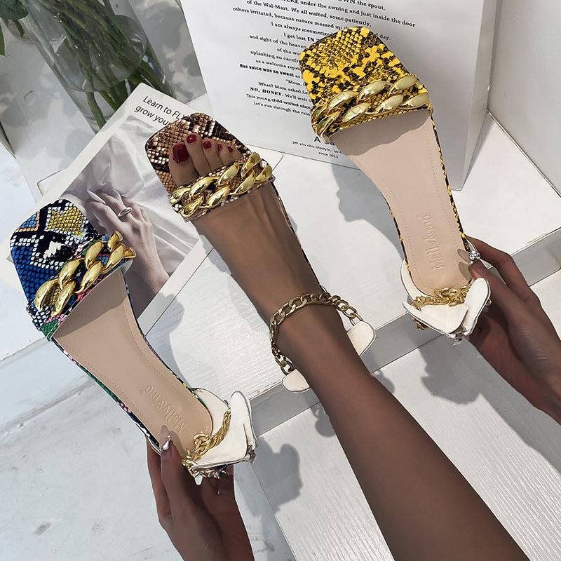 Ankle Chain Flat Sandals