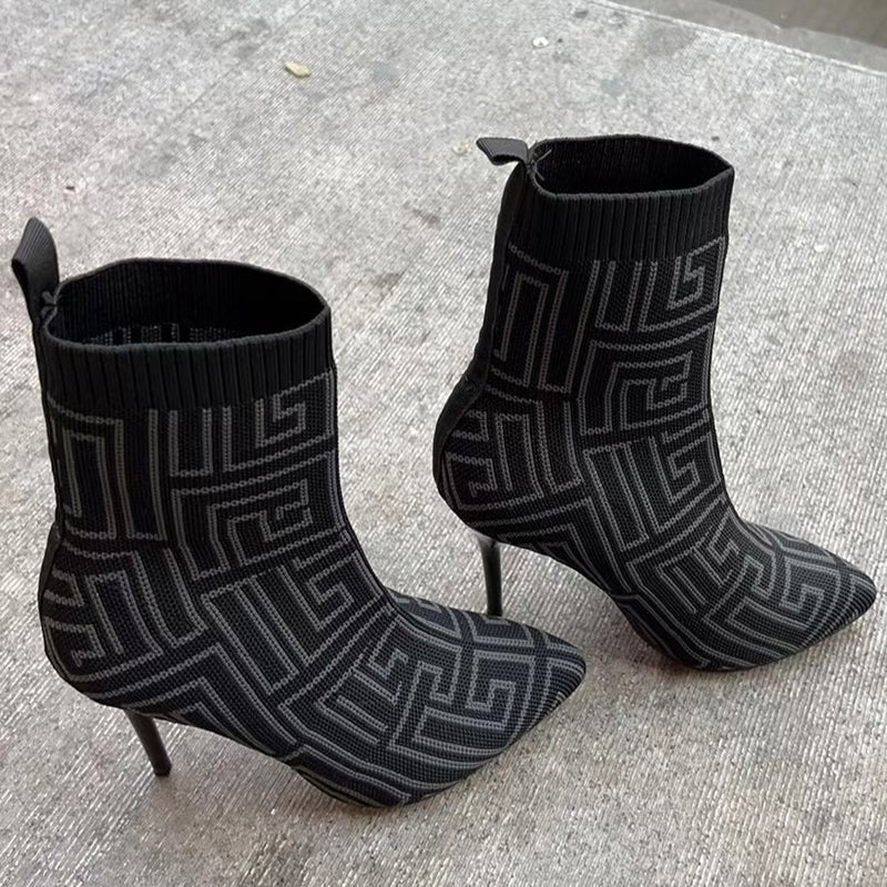 Printed Sock Boots