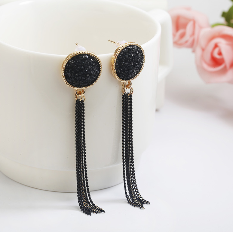 Geometric Tassel Earrings