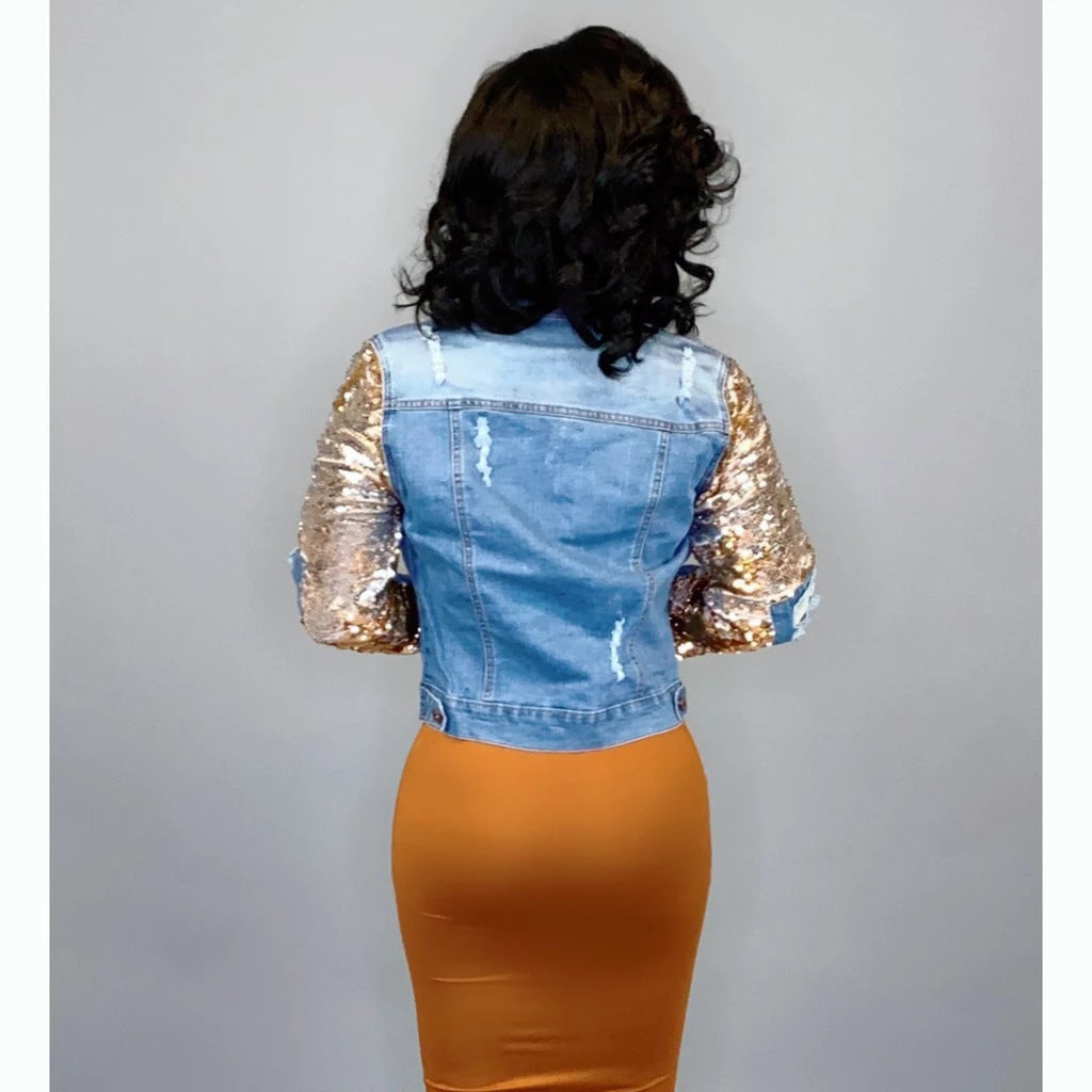 Sequined Denim Jacket