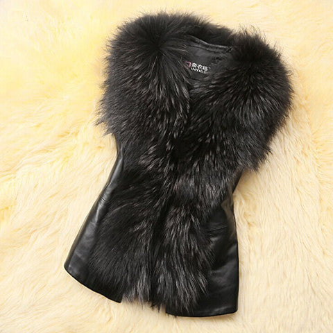 Faux Fur Collar Vest