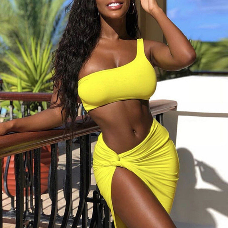 One Shoulder Skirt Set
