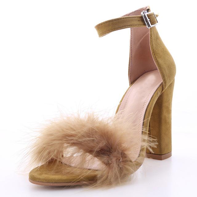 Fur Suede Heels