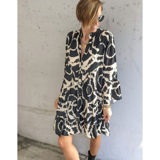 Loose Sleeve Print Dress
