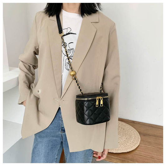 Cylinder-Shaped Bucket Bag