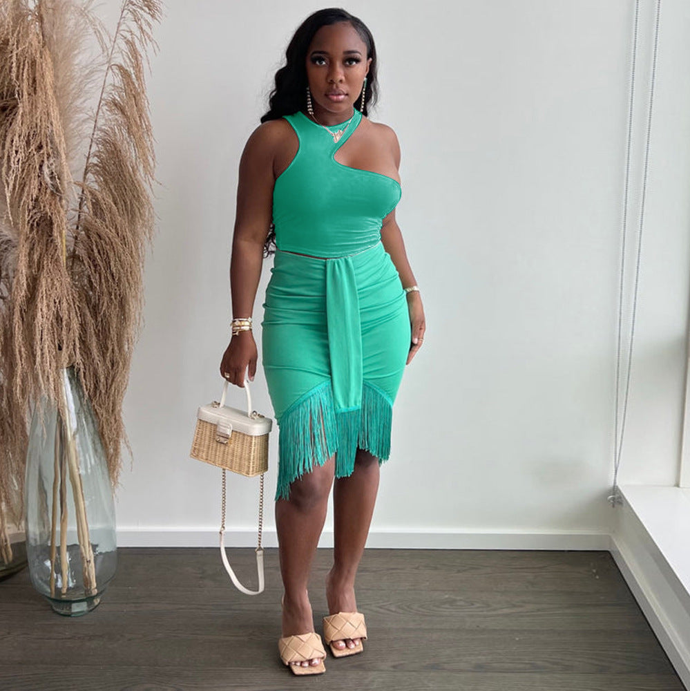 Fringed Skirt Set