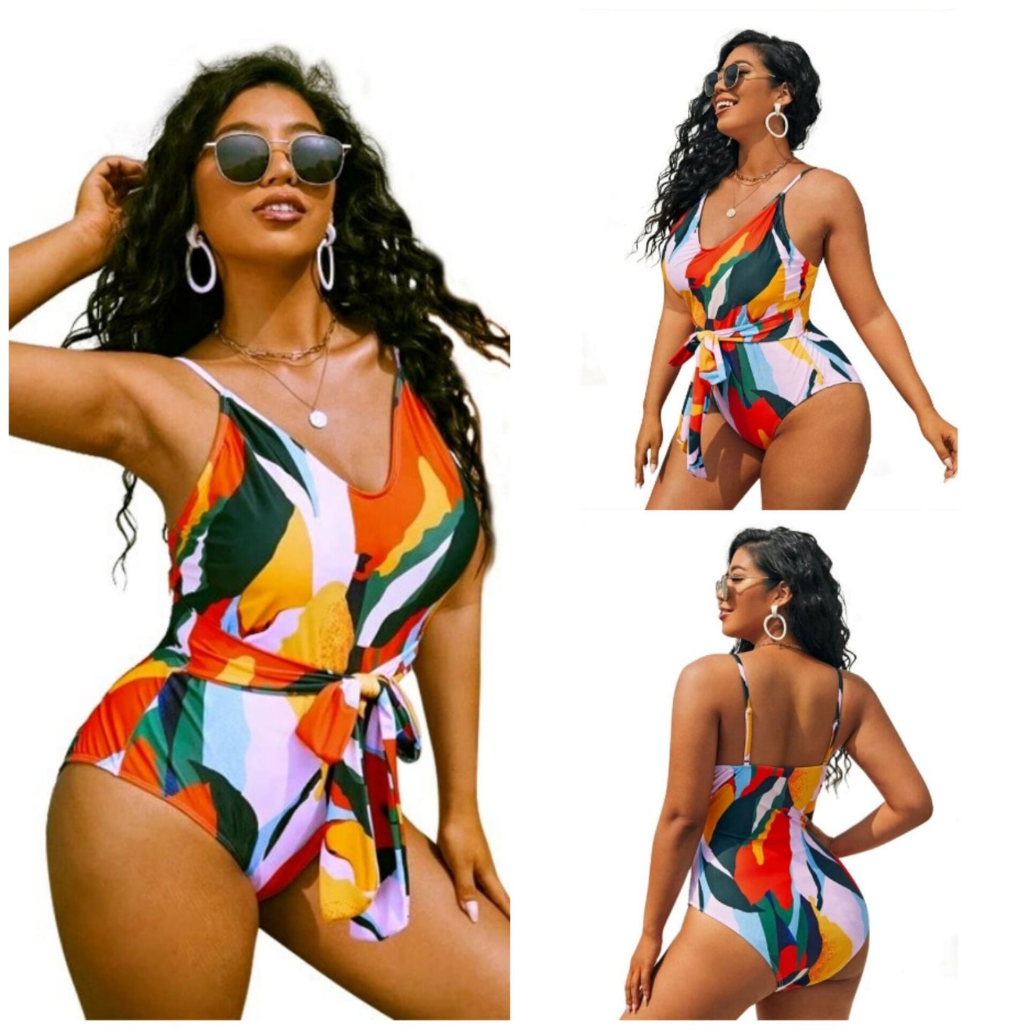One Piece Colorful Swimsuit