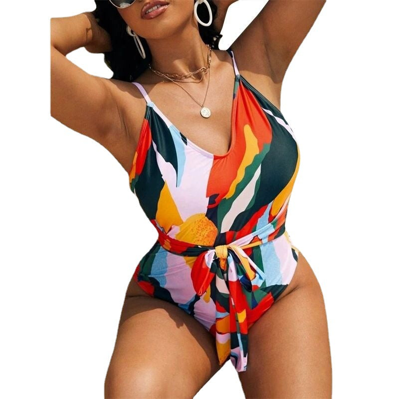 One Piece Colorful Swimsuit