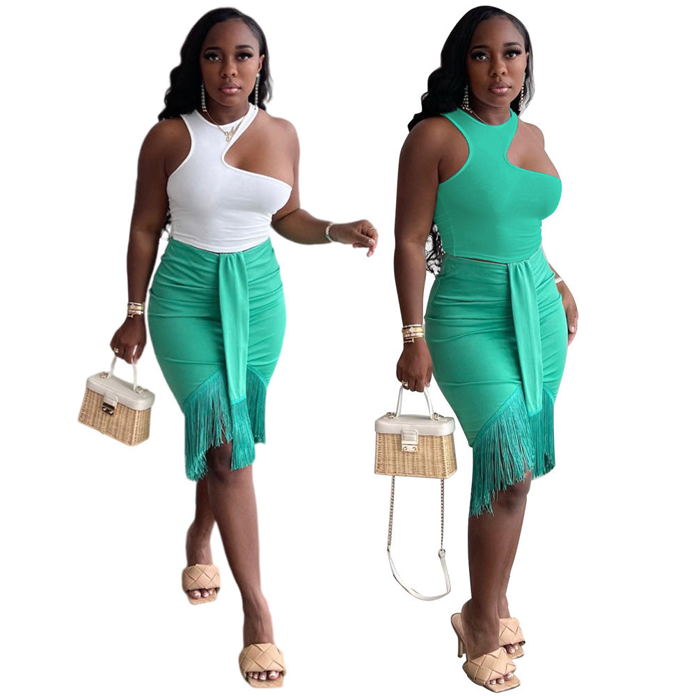 Fringed Skirt Set
