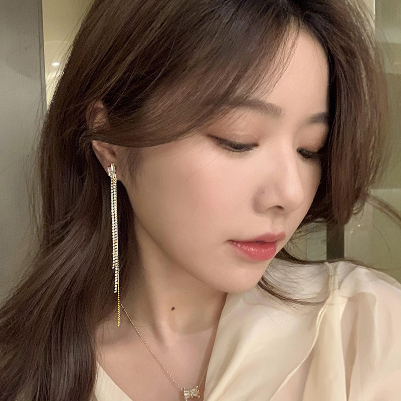 Long Tassel Chain Earrings