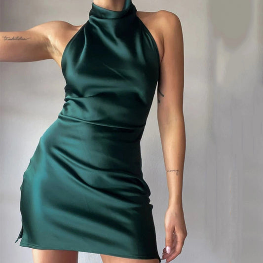 Satin Halter Dress