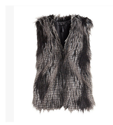 Three-Color Fur Faux Vest