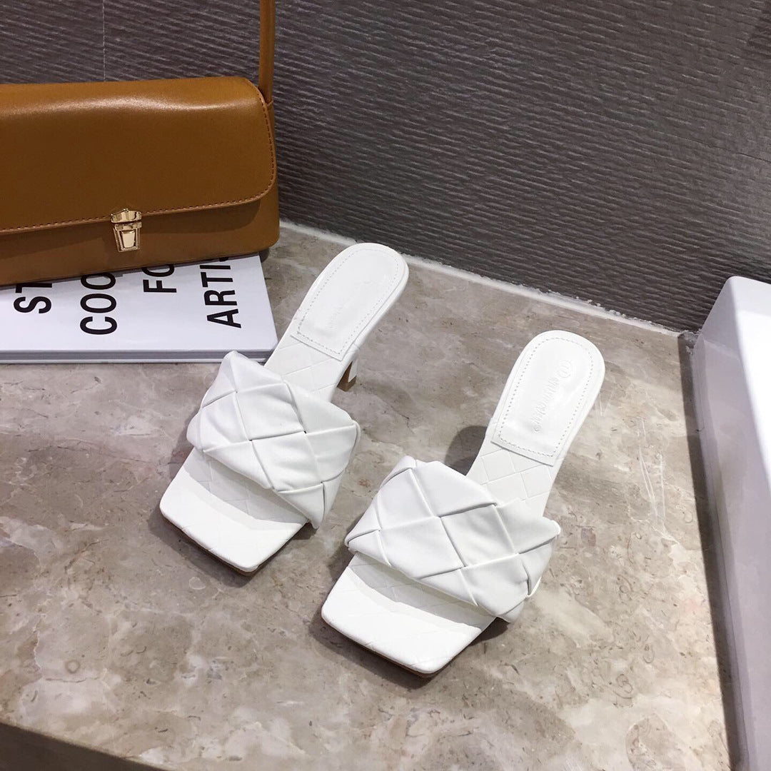 Woven Square Toe Sandals