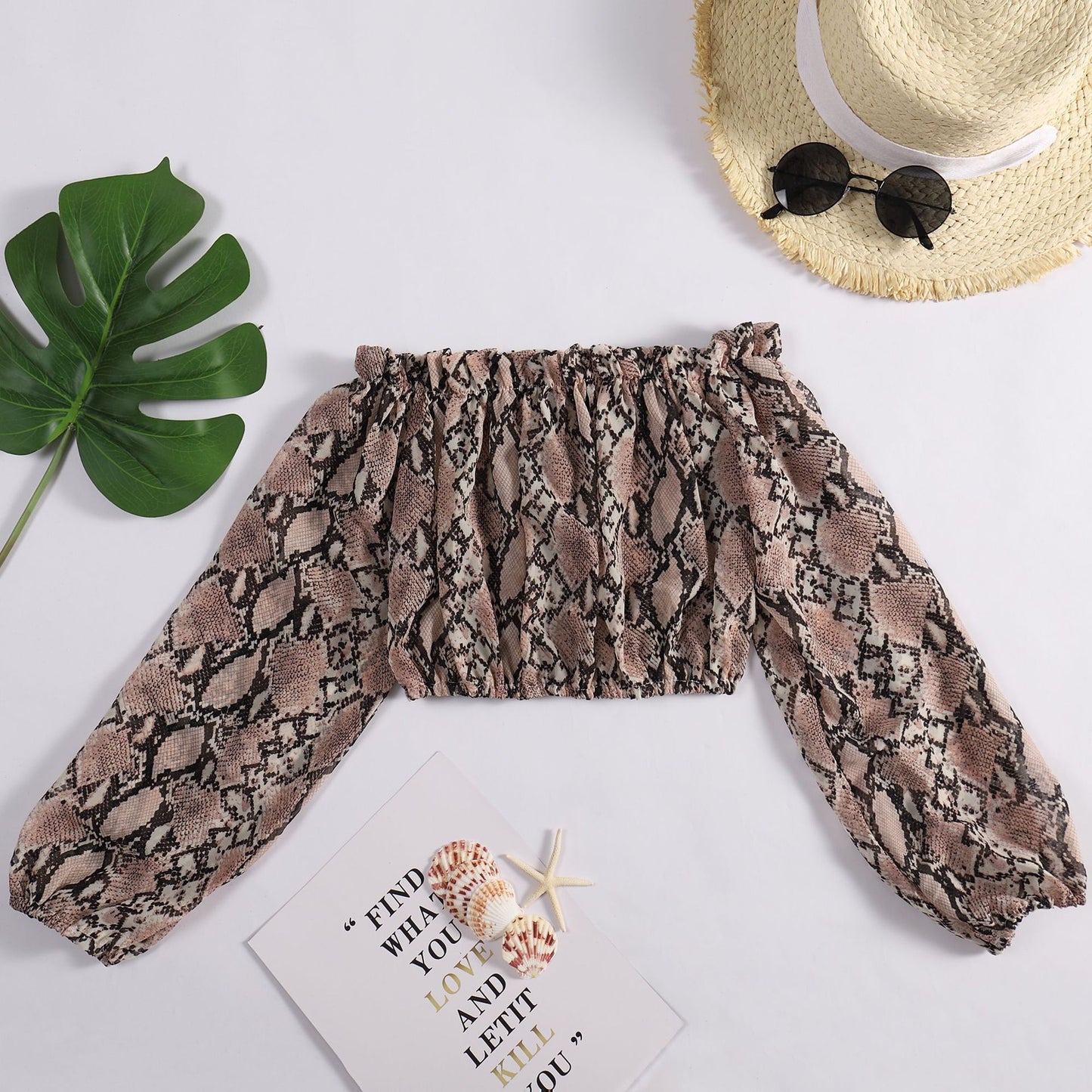 Snake Print Swim Top