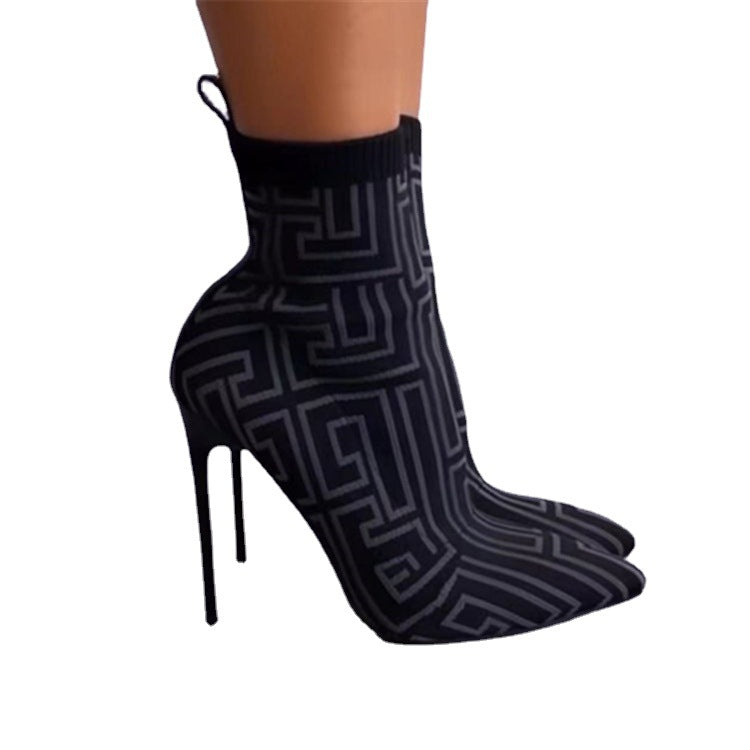 Printed Sock Boots