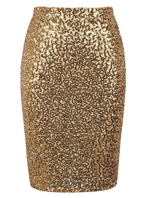 High Waisted Sequined Mini Skirt