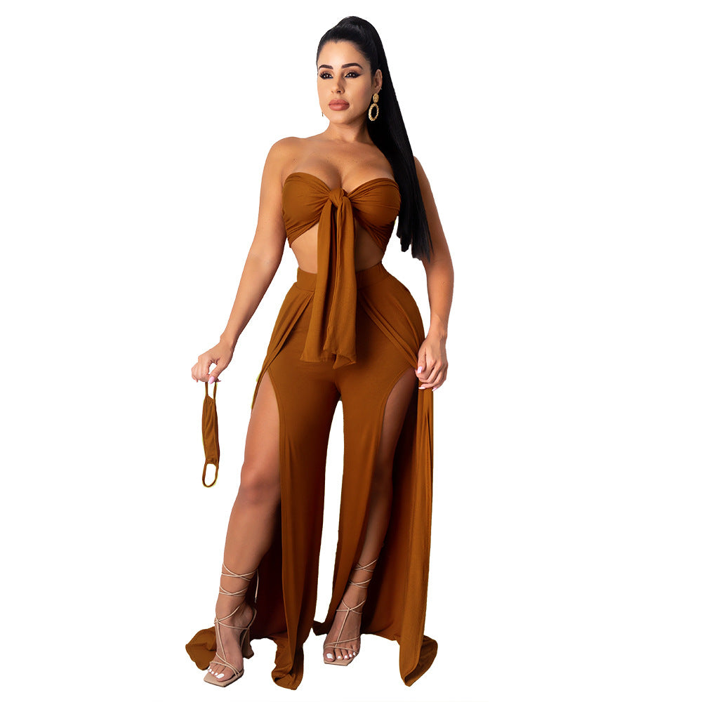 Tie Front Pants Set