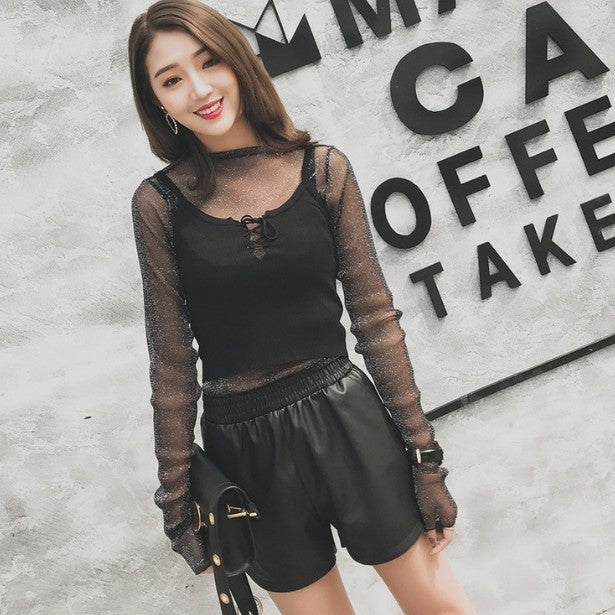 High Waist Leather Shorts