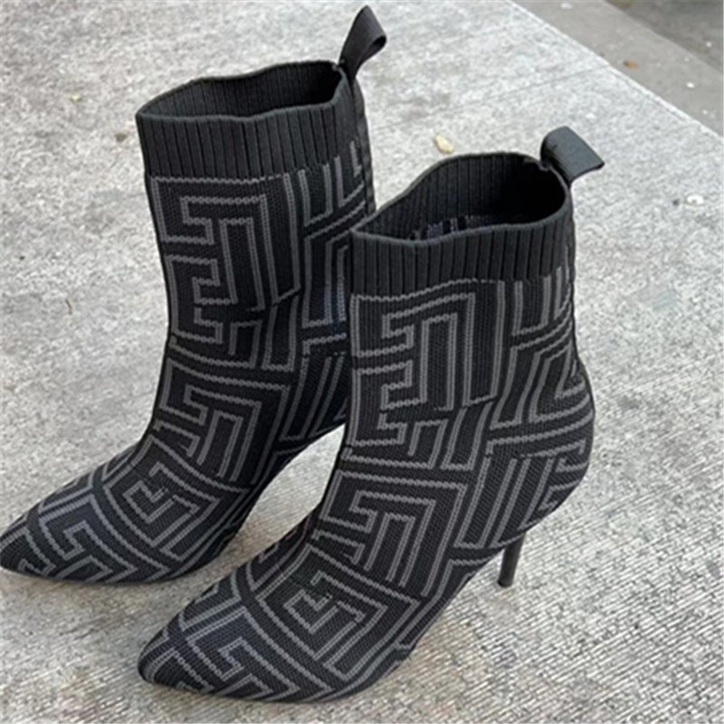 Printed Sock Boots