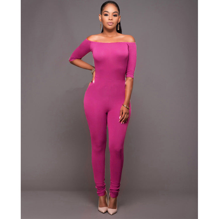 Off Shoulder Bodycon Jumpsuit