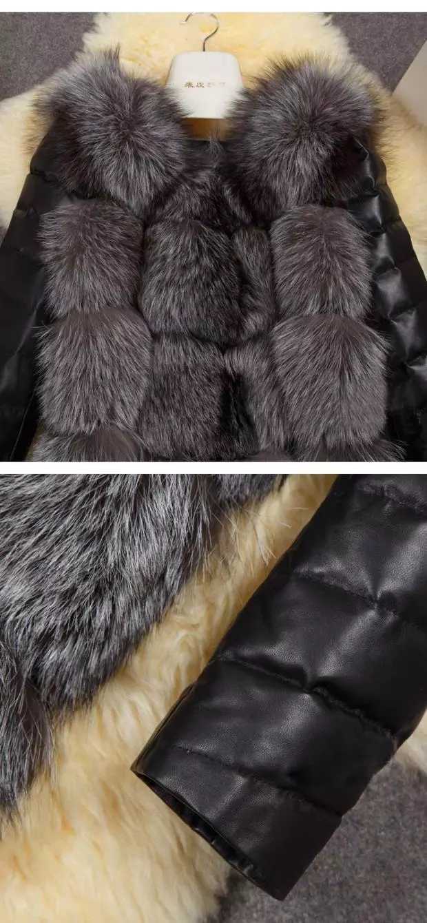 Faux Fur and Leather Coat