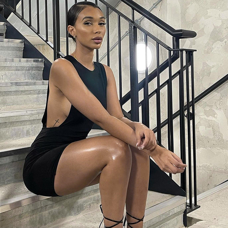 Side Boob Sleeveless Mini Dress