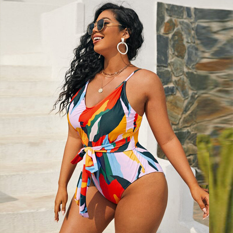 One Piece Colorful Swimsuit