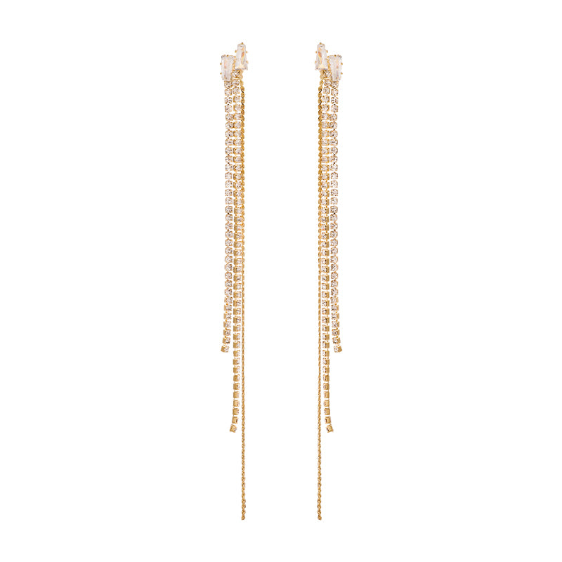Long Tassel Chain Earrings