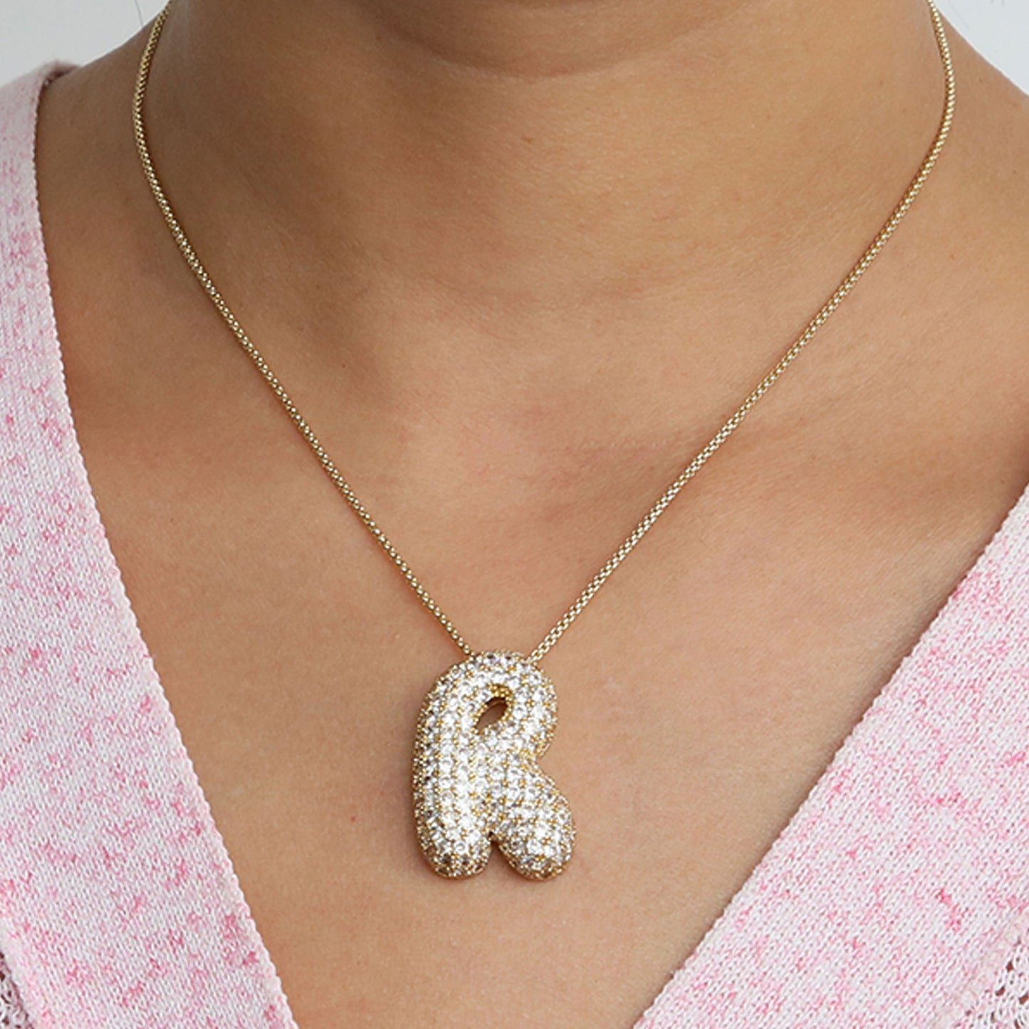 Bubble Initial Necklace