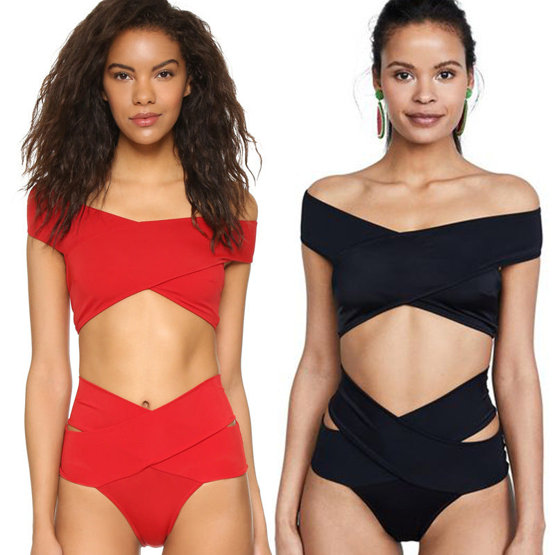Off Shoulder Two-Piece Swimsuit
