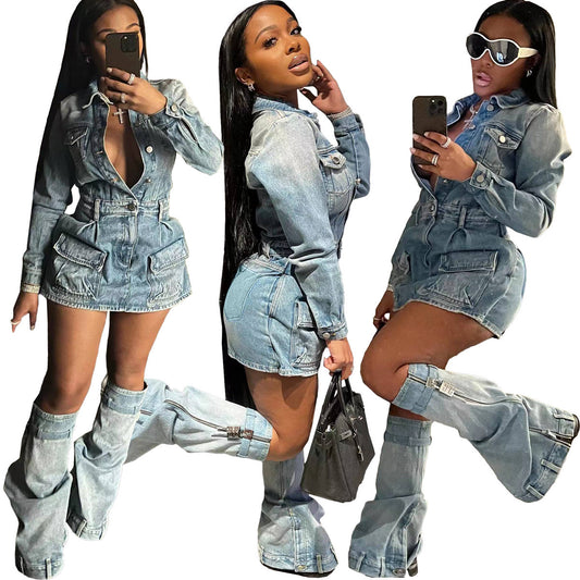 Washed Denim Dress