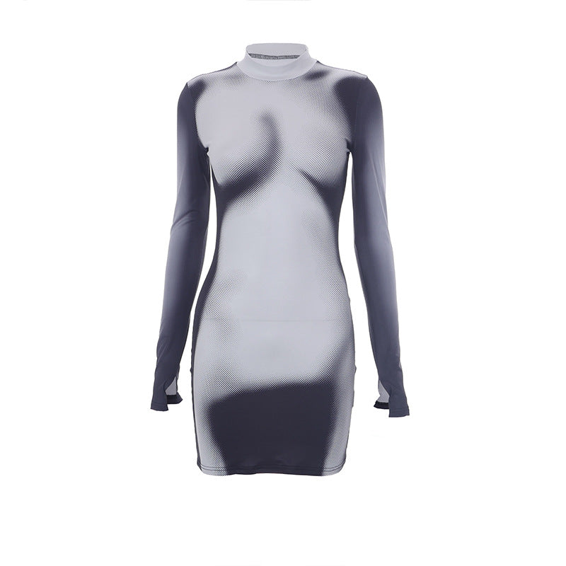 Body Print Mini Dress