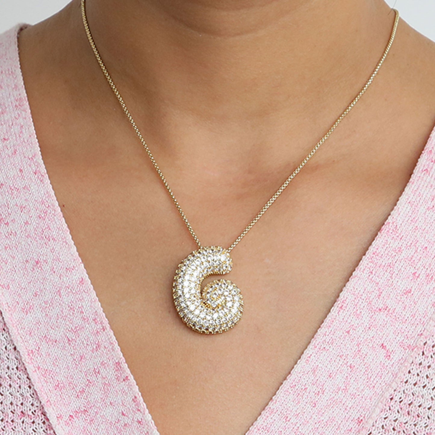 Bubble Initial Necklace