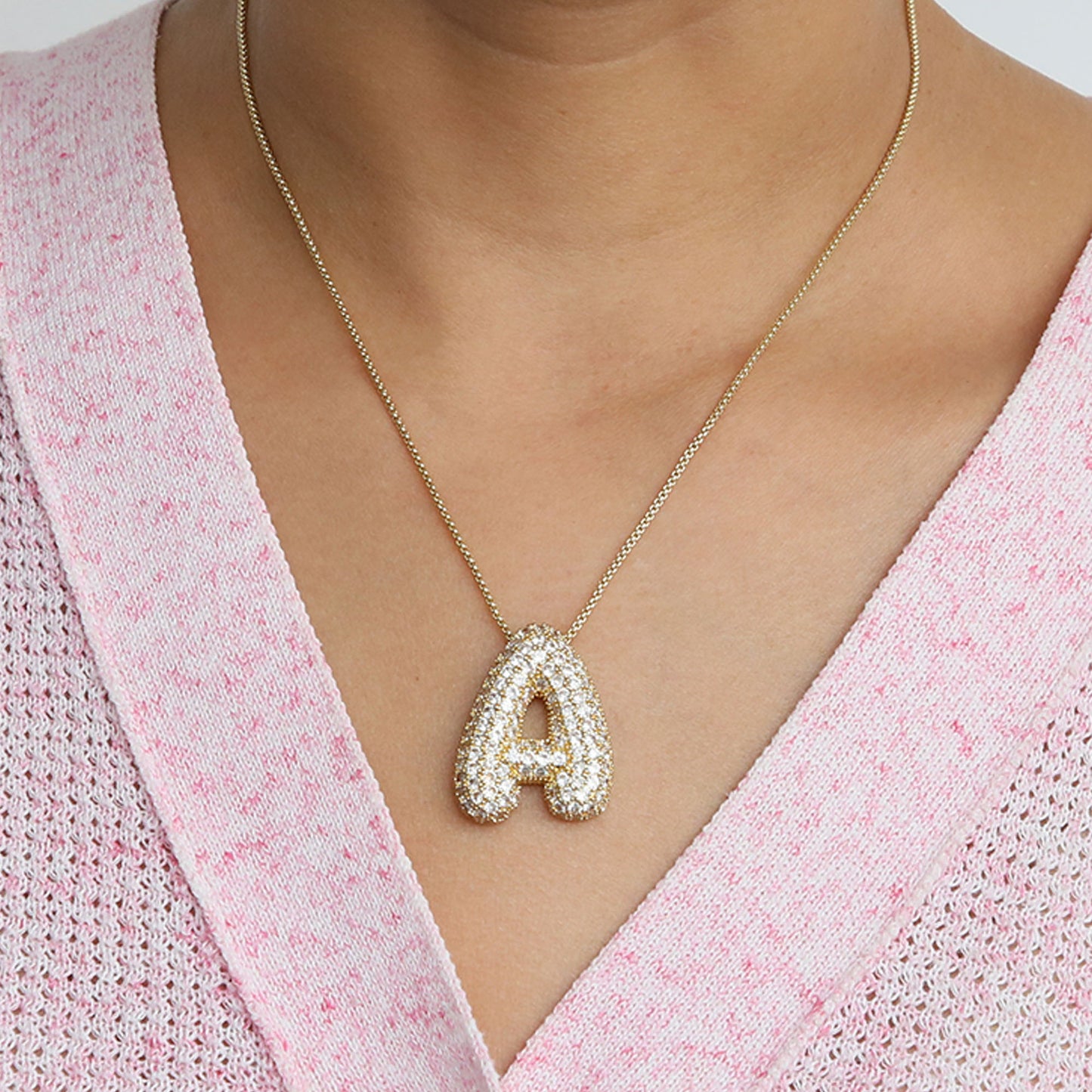 Bubble Initial Necklace