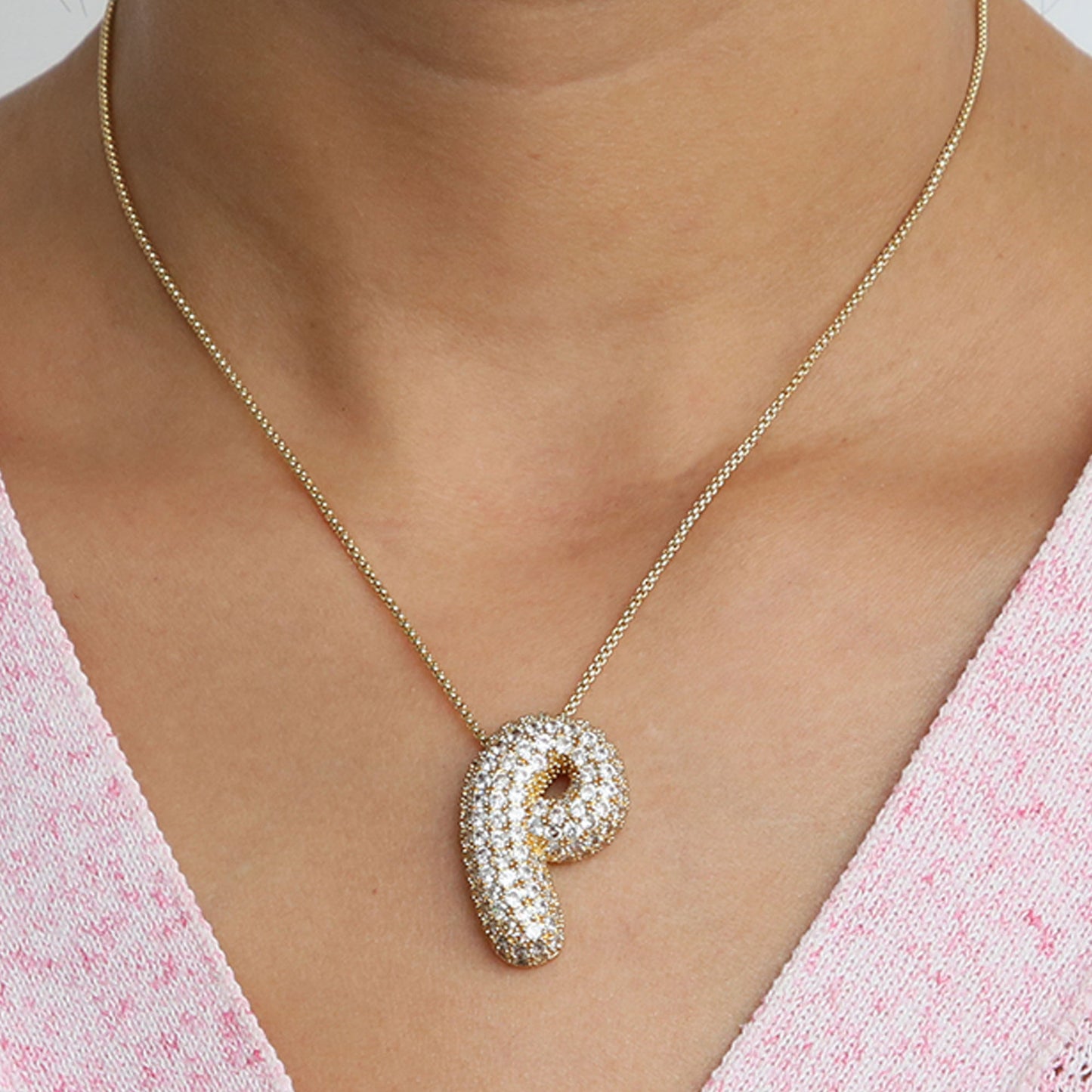 Bubble Initial Necklace