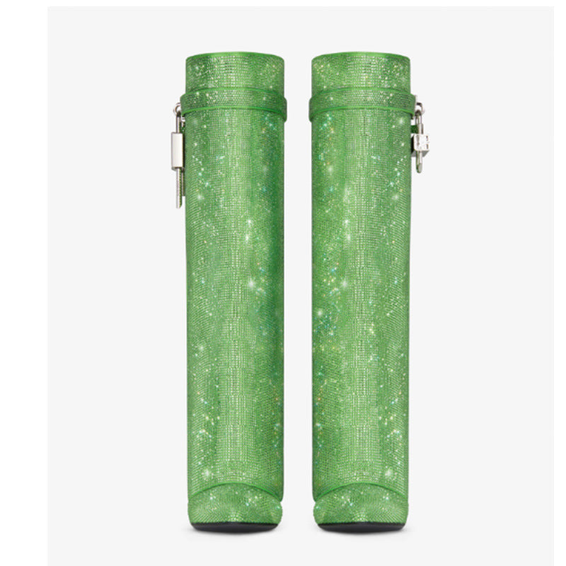 Rhinestone Padlock Boots