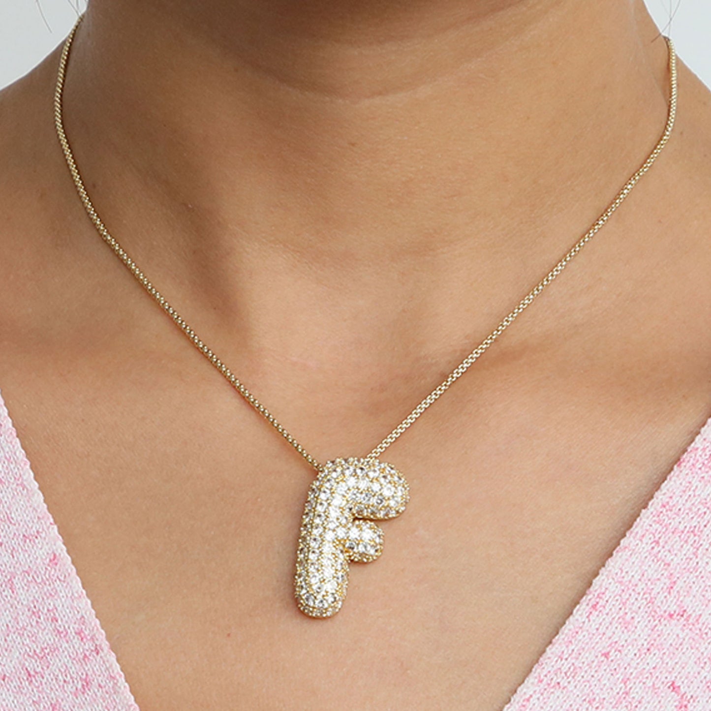 Bubble Initial Necklace