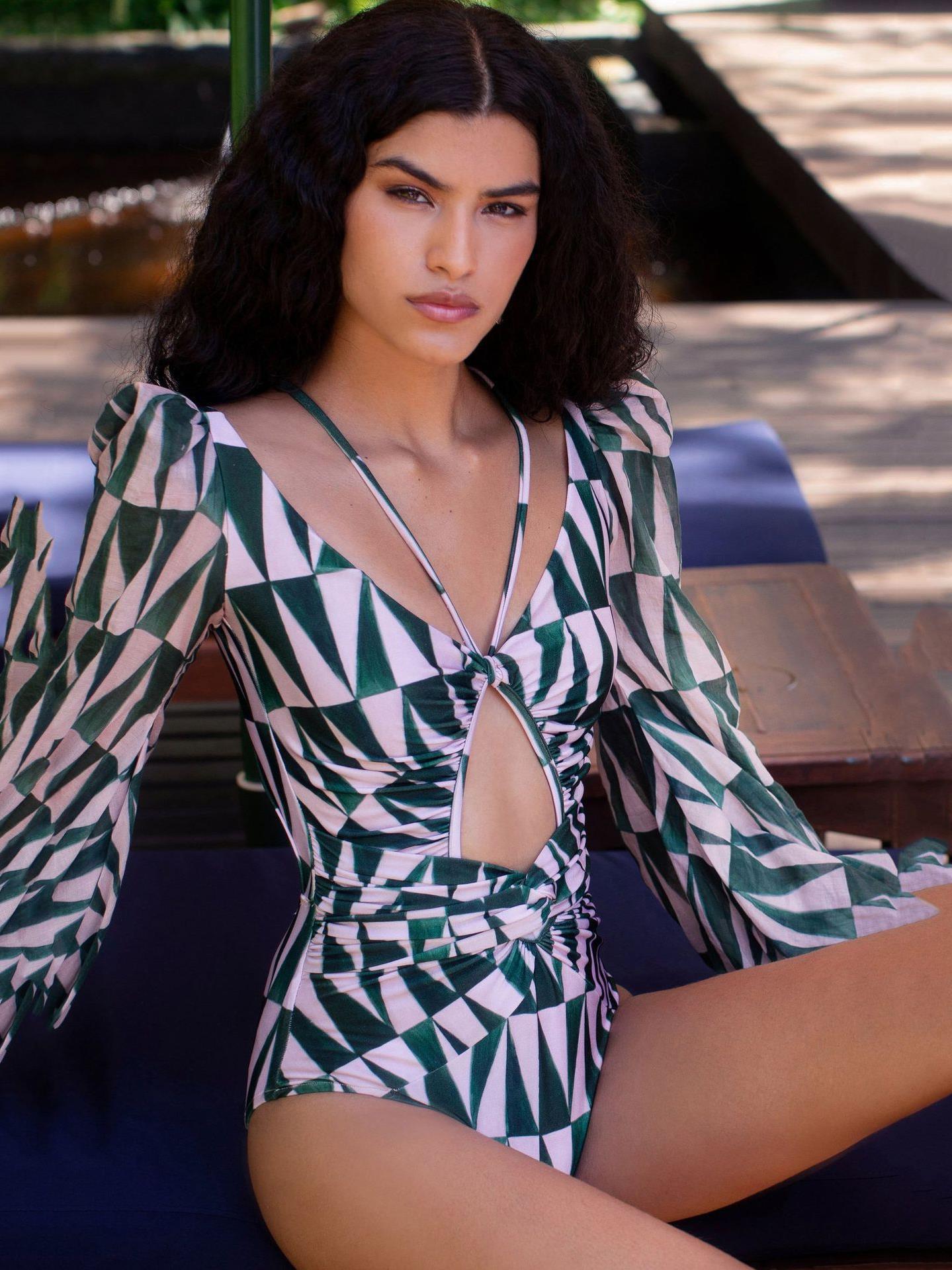 One Piece Long Sleeve Swimsuit