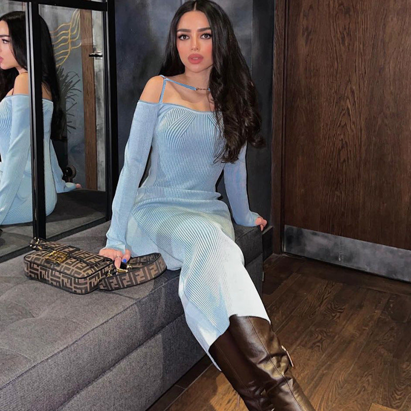 Long Sleeve Ribbed Dress