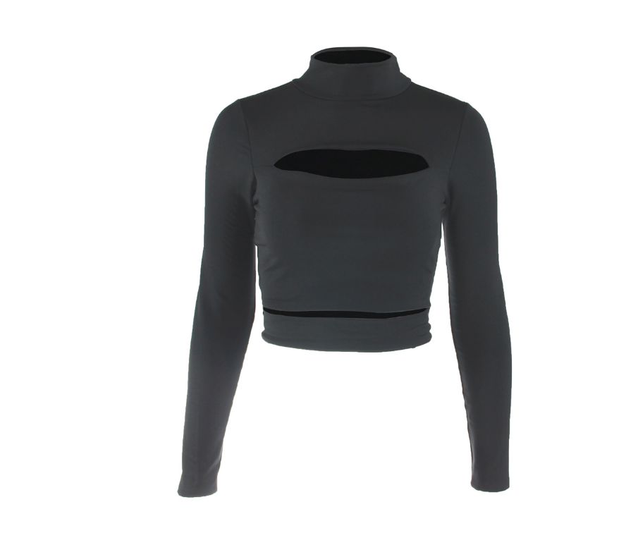 Long-Sleeve High-Neck Top