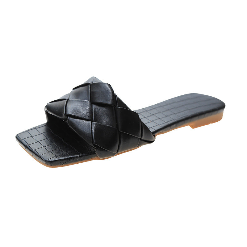 Woven Square Toe Flats