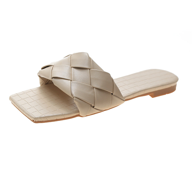 Woven Square Toe Flats