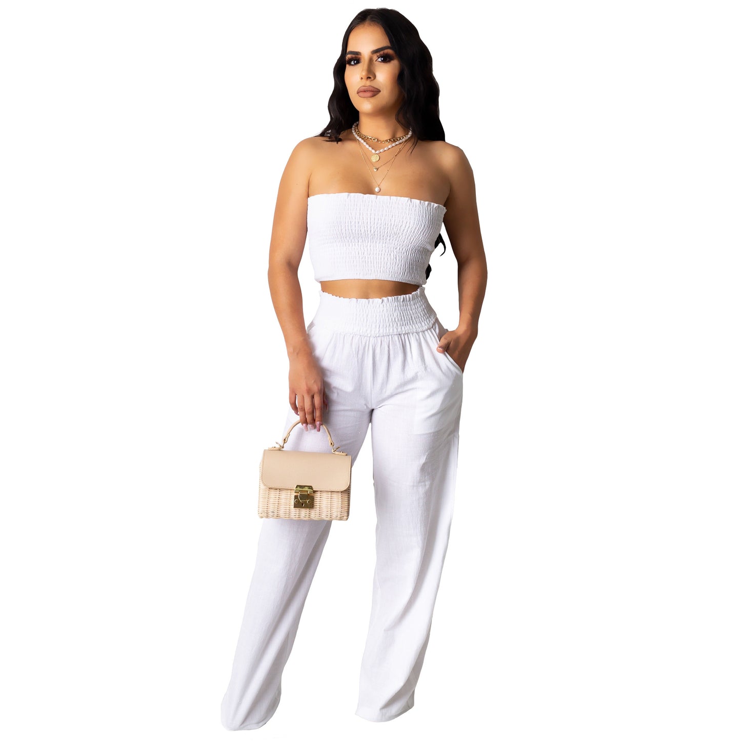 Tube Top Pants Set
