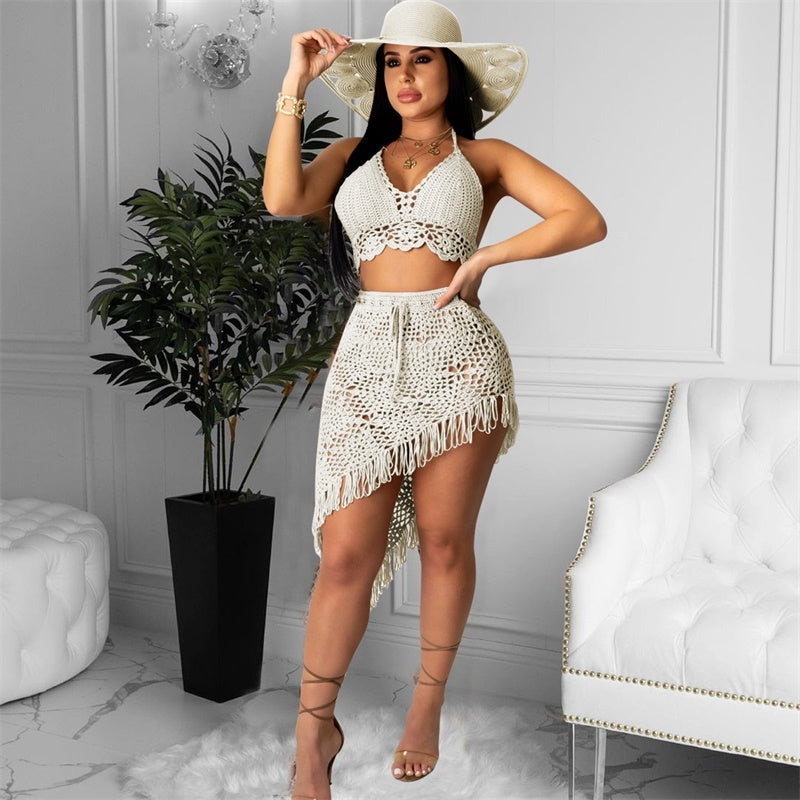 Crocheted Tassel Swimwear