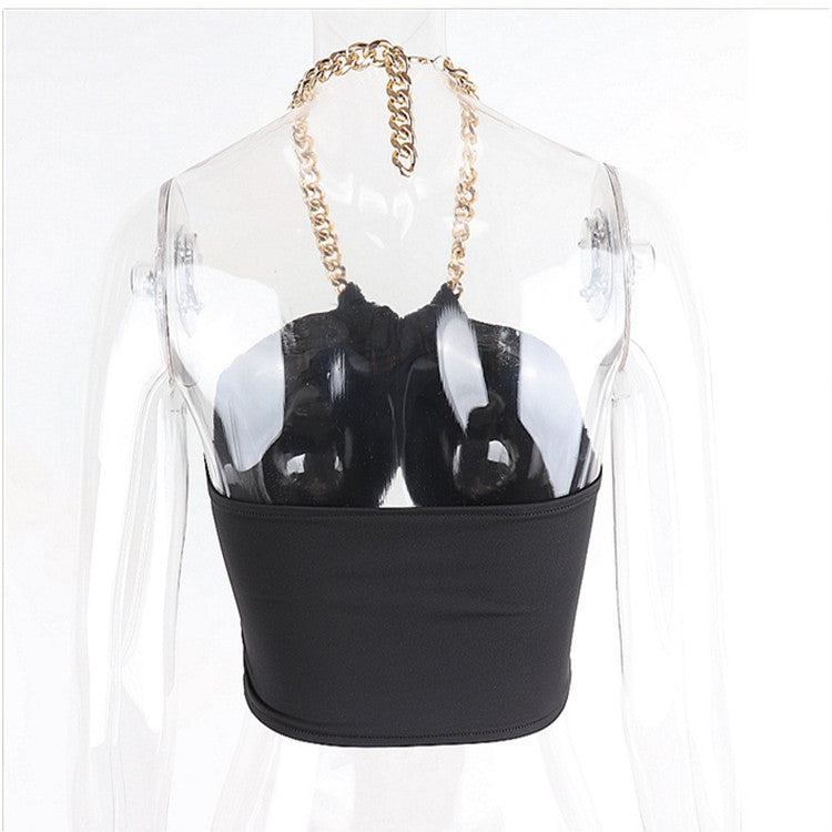 Chain Detail Halter Top