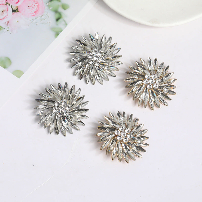 Rhinestone Flowers Earrings