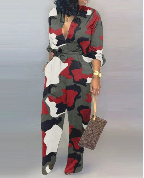 Casual Belted Jumpsuit