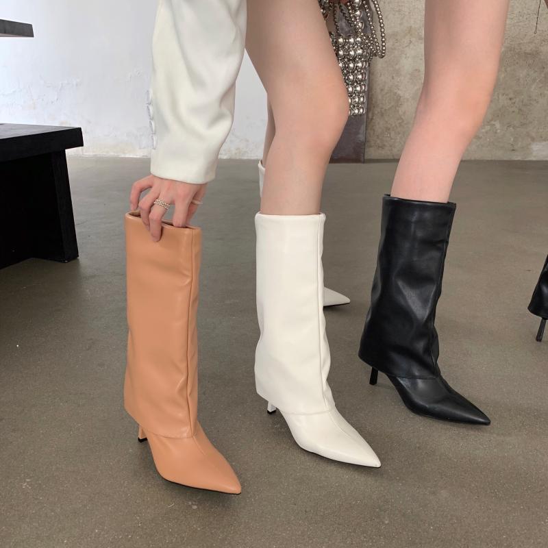 Cuffed Leather Boots