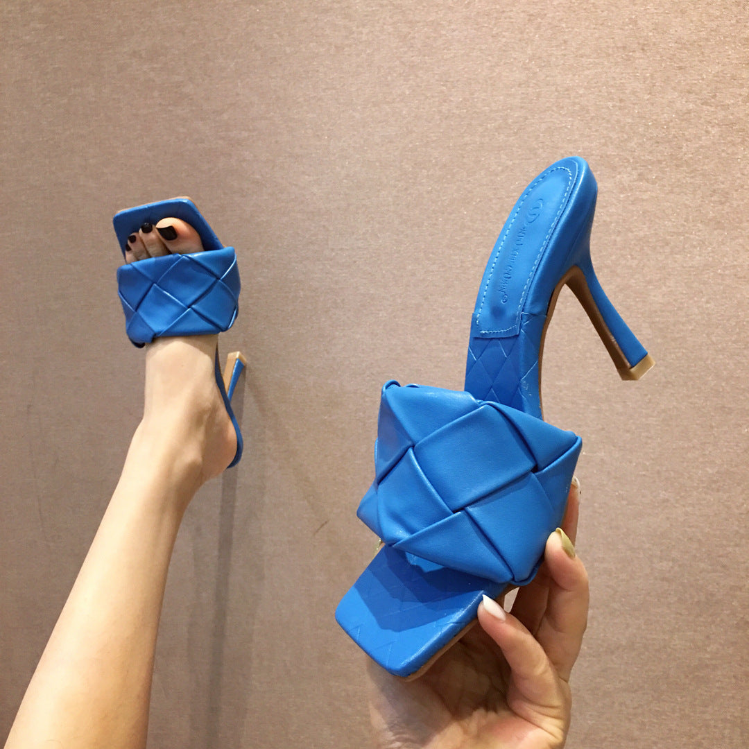 Woven Square Toe Sandals