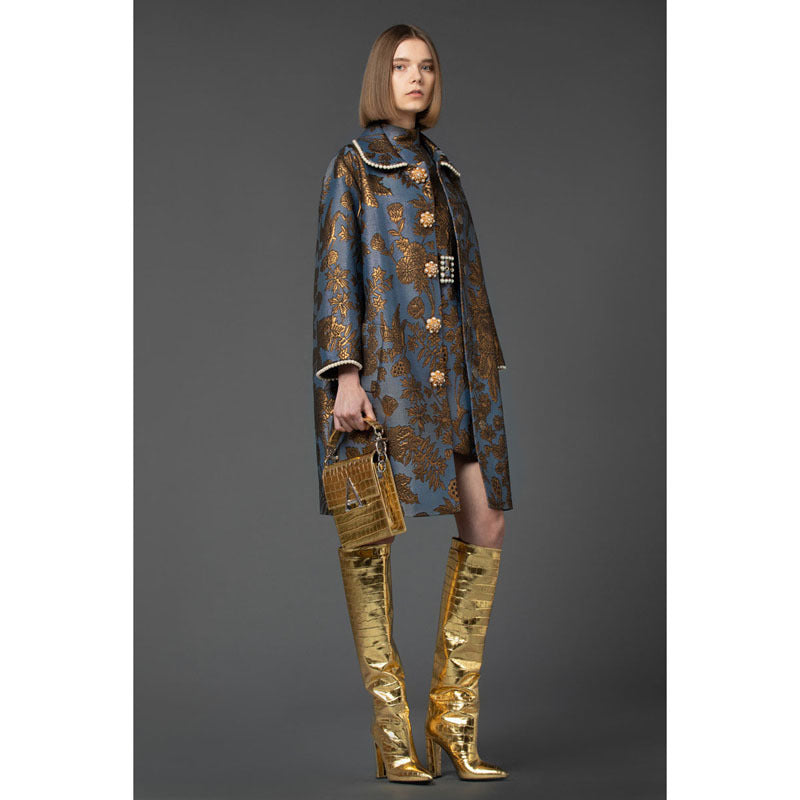 Croc Stiletto Knee Boots